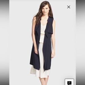 ASTR Navy Wrap Sleeveless Duster open front vest-Size M